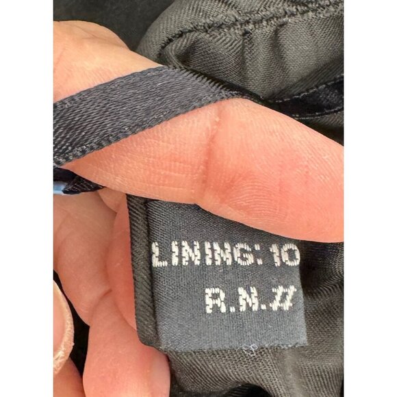 Elements By Vakko Women's Black Leather biker 90s Pants 8 - Picture 9 of 12